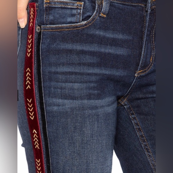 MISS ME Velvet Side Stripe Ankle Skinny Denim Jeans Sz 28 Stretch MSRP $99 Beads - Picture 7 of 14